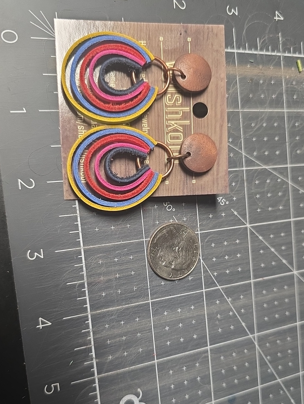 Multicolor Leather Loop Drop Earrings - Women Accessories